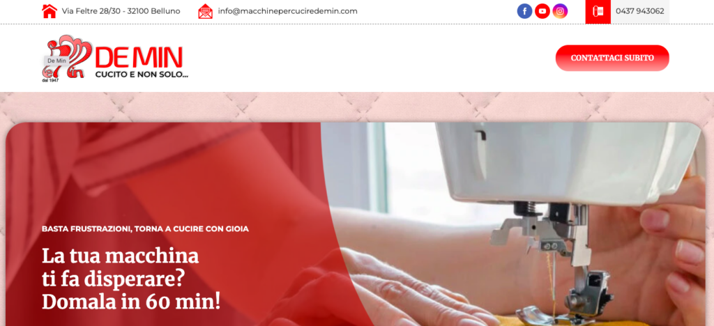 De Min, e-commerce di macchine per cucire e corsi di cucito
